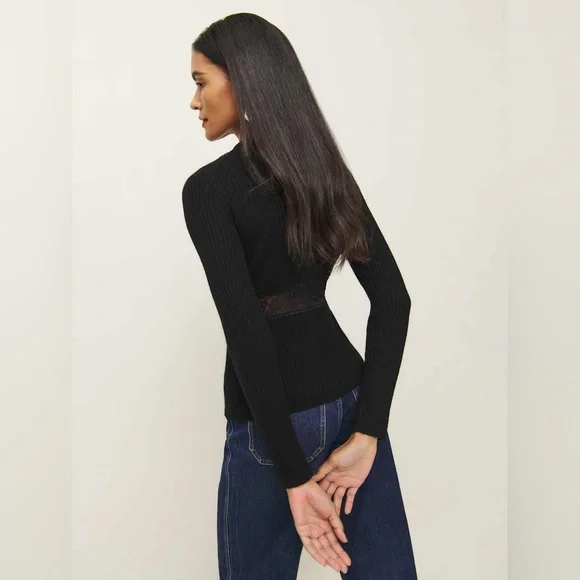 Reformation Sunnvia Cashmere Cardigan Black - Picture 4 of 8